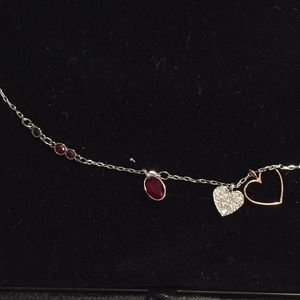 Swarovski Jewelry - Swarovski red ruby garnet heart necklace chain Swarovski Jewelry - Swarovski red ruby garnet heart necklace chain